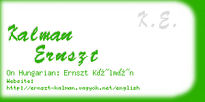 kalman ernszt business card
